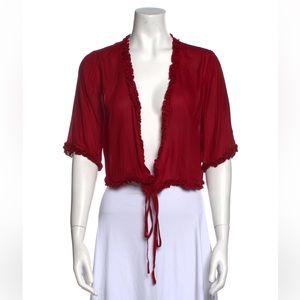 Staud open front shirt — S